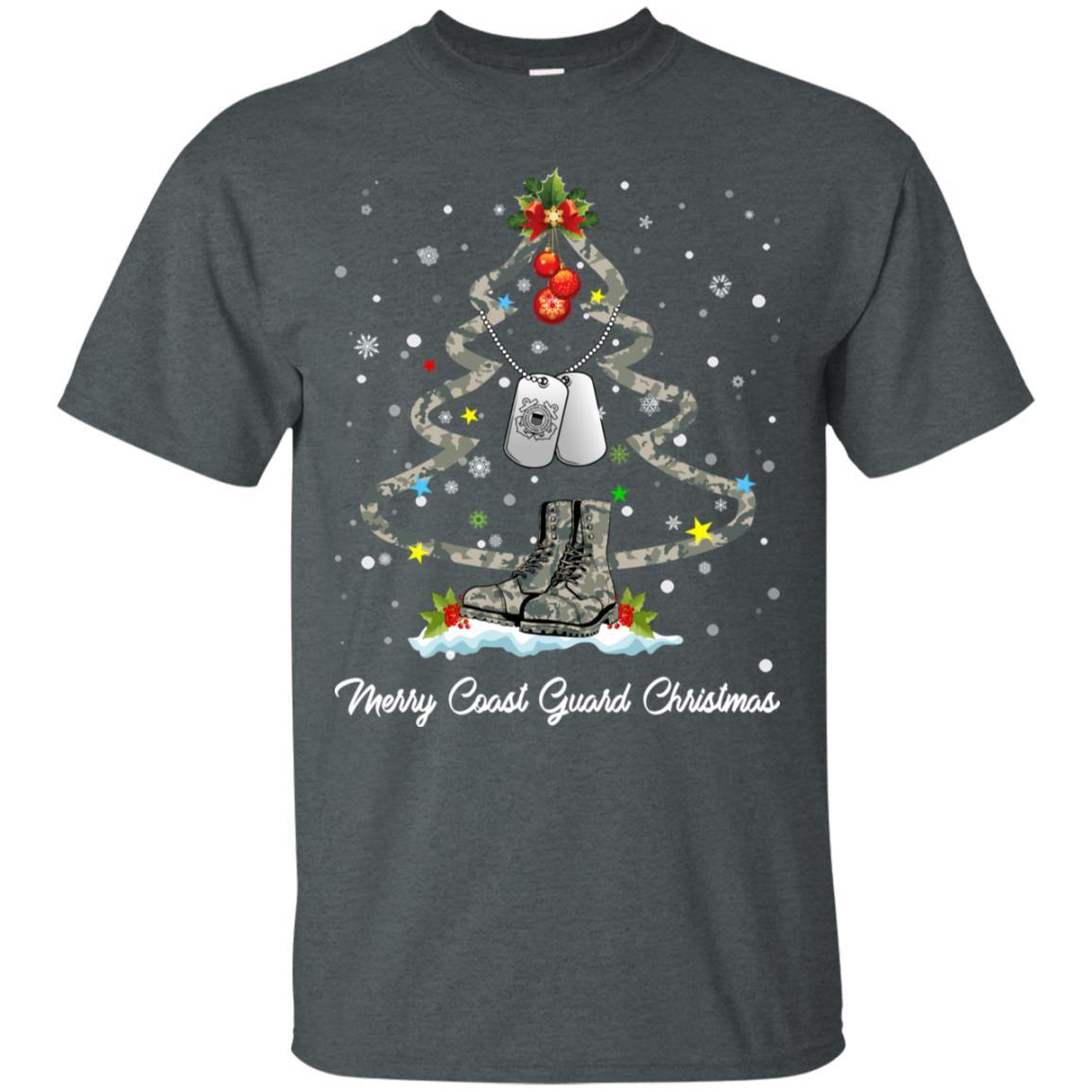 Merry Coast Guard Christmas T-Shirt For Men On Front-TShirt-USCG-Veterans Nation