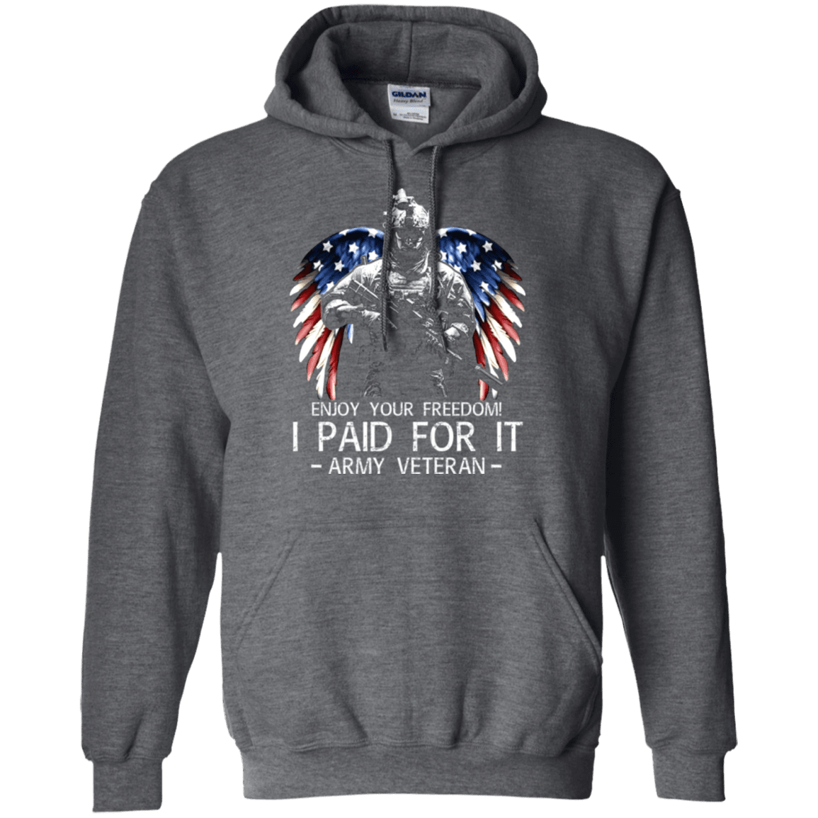 Army Veteran - Enjoy your freedom I paid for it Men Front T Shirts-TShirt-Army-Veterans Nation