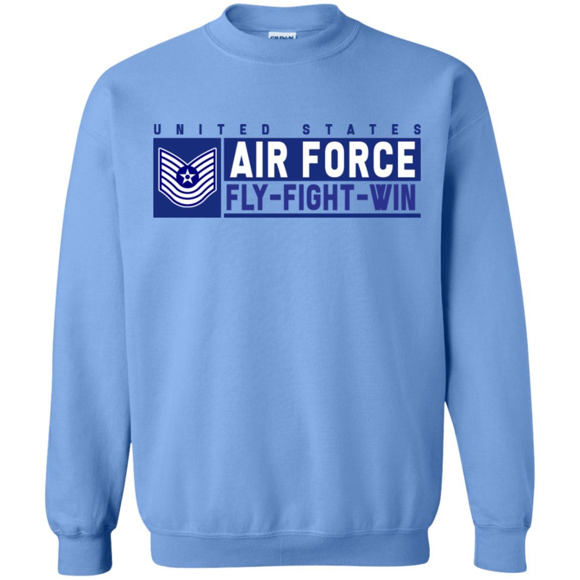 US Air Force E-7 Master Sergeant Old Style Fly - Fight - Win Long Sleeve - Pullover Hoodie-TShirt-USAF-Veterans Nation