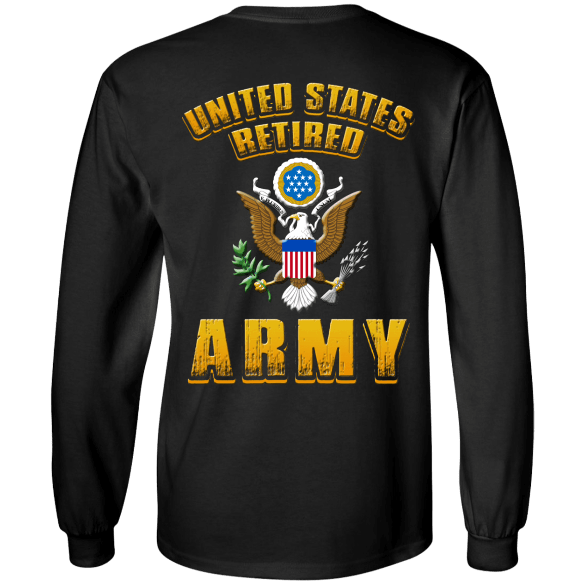 US Retired Army Veteran Back T Shirts-TShirt-Army-Veterans Nation