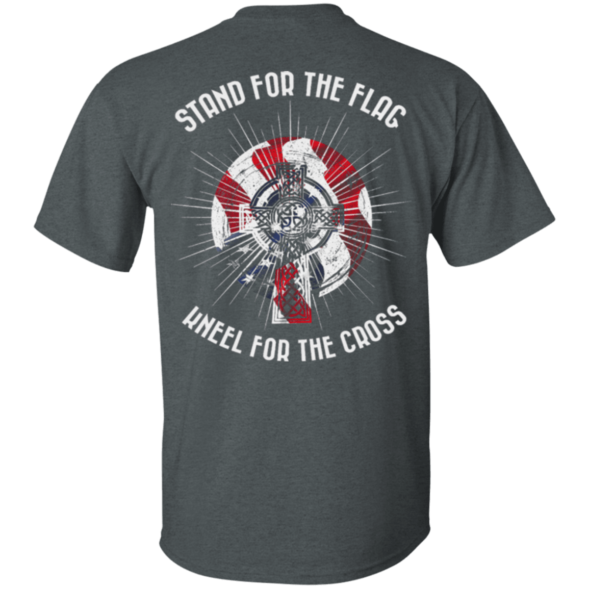 Military T-Shirt "Veteran - Stand For The Flag Kneel For The Cross"-TShirt-General-Veterans Nation