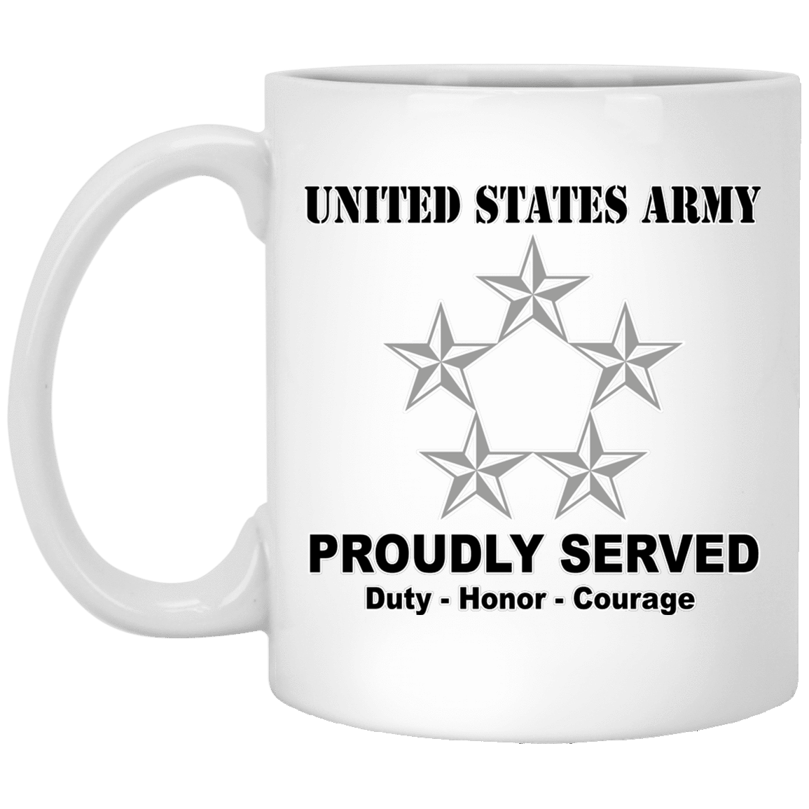 US Army Insignia Proudly Served Duty - Honor - Courage White Coffee Mug 11oz-Mug-Army-Veterans Nation