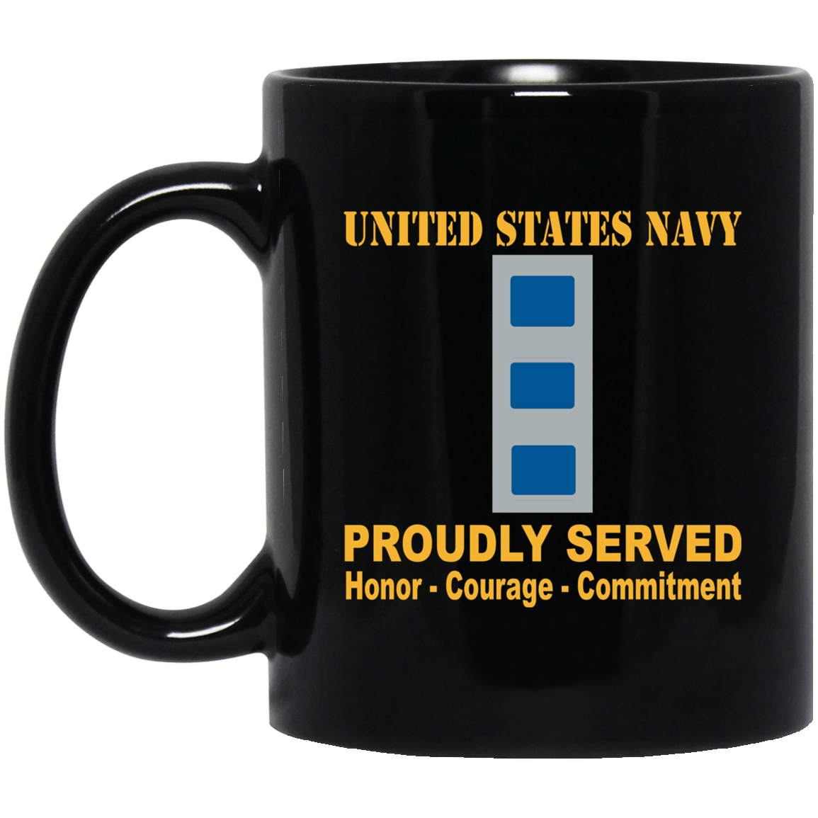 US Navy W-4 Chief Warrant Officer 4 W4 CW4 Warrant Officer Black Mug 11 oz - 15 oz-Mug-Navy-Officer-Veterans Nation