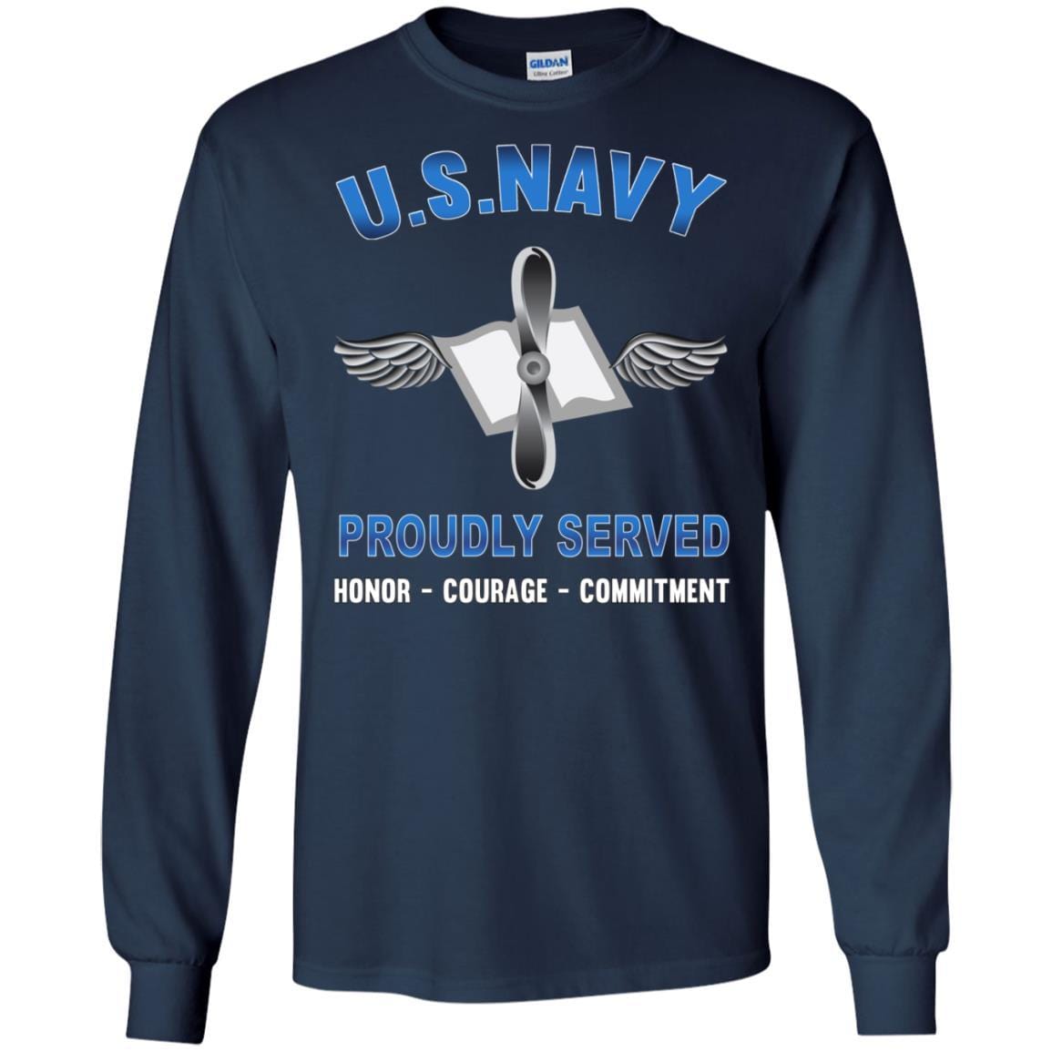 Navy Aviation Maintenance Administrationman Navy AZ - Proudly Served T-Shirt For Men On Front-TShirt-Navy-Veterans Nation