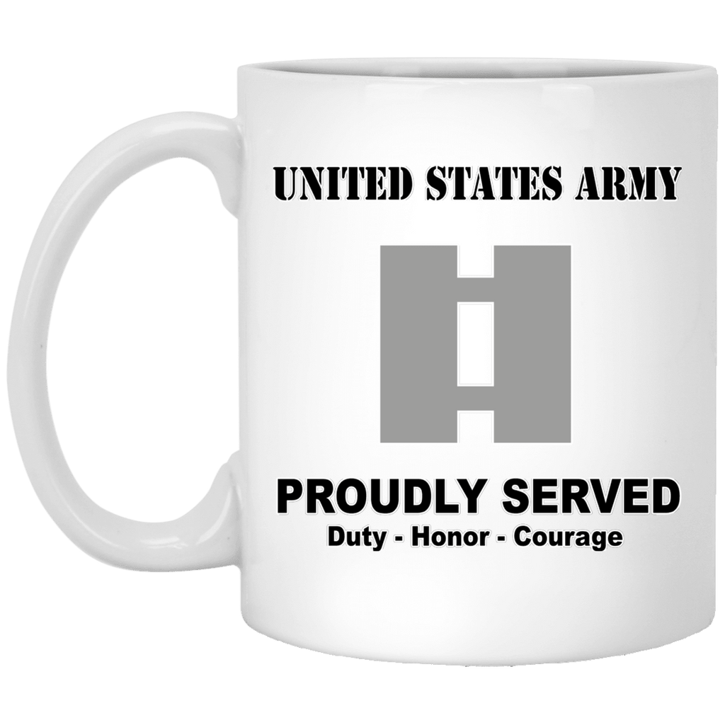 US Army O-3 Captain O3 CPT Commissioned Officer Ranks White Coffee Mug - Stainless Travel Mug-Mug-Army-Ranks-Veterans Nation