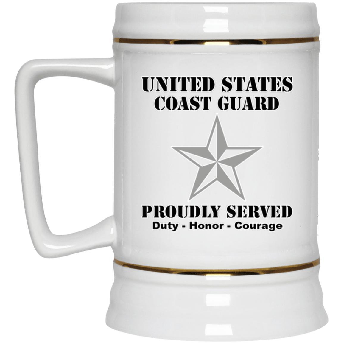 US Coast Guard O-7 Rear Admiral Lower Half O7 DRML Flag Officer Ranks White Coffee Mug - Stainless Travel Mug-Mug-USCG-Officer-Veterans Nation