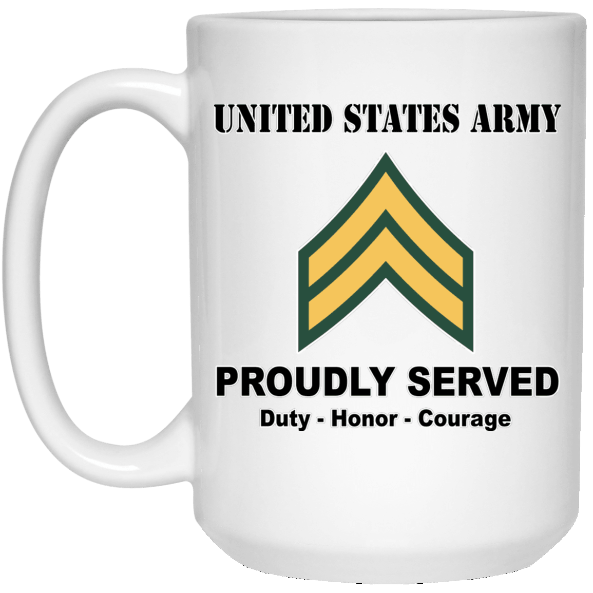 US Army E-4 Corporal E4 CPL Noncommissioned Officer Ranks White Coffee Mug - Stainless Travel Mug-Mug-Army-Ranks-Veterans Nation