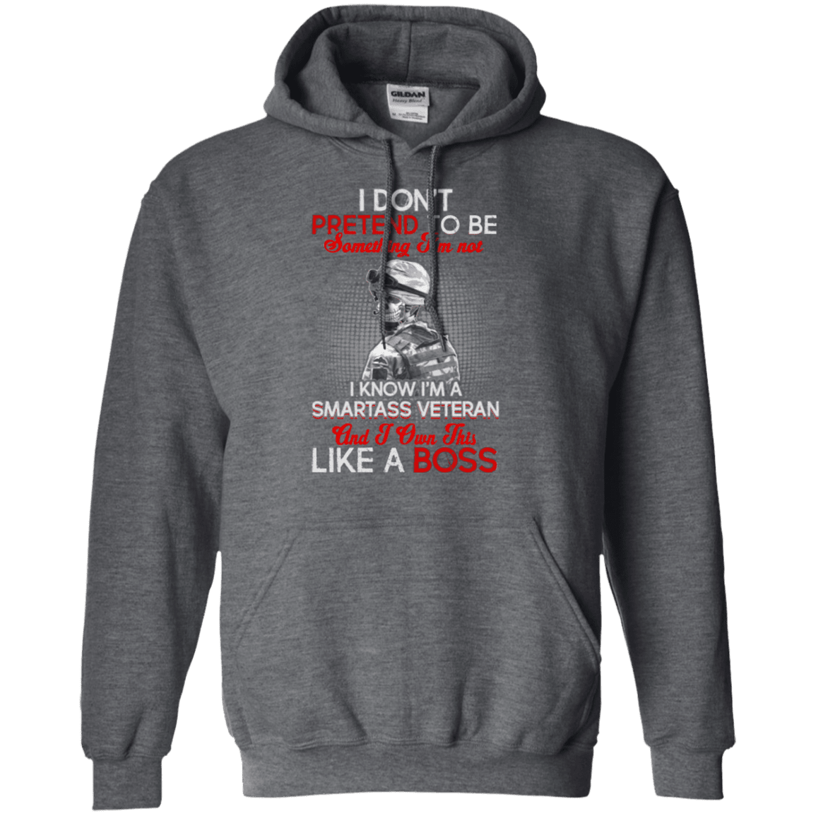 Military T-Shirt "Smartass Veteran Like a Boss"-TShirt-General-Veterans Nation