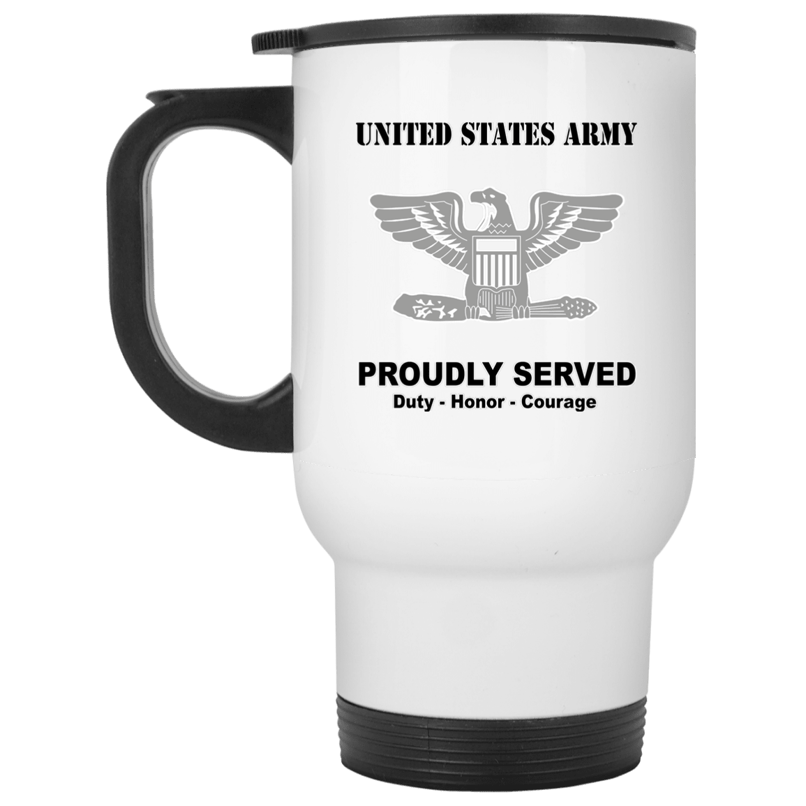 US Army O-6 Colonel O6 COL Field Officer Ranks White Coffee Mug - Stainless Travel Mug-Mug-Army-Ranks-Veterans Nation