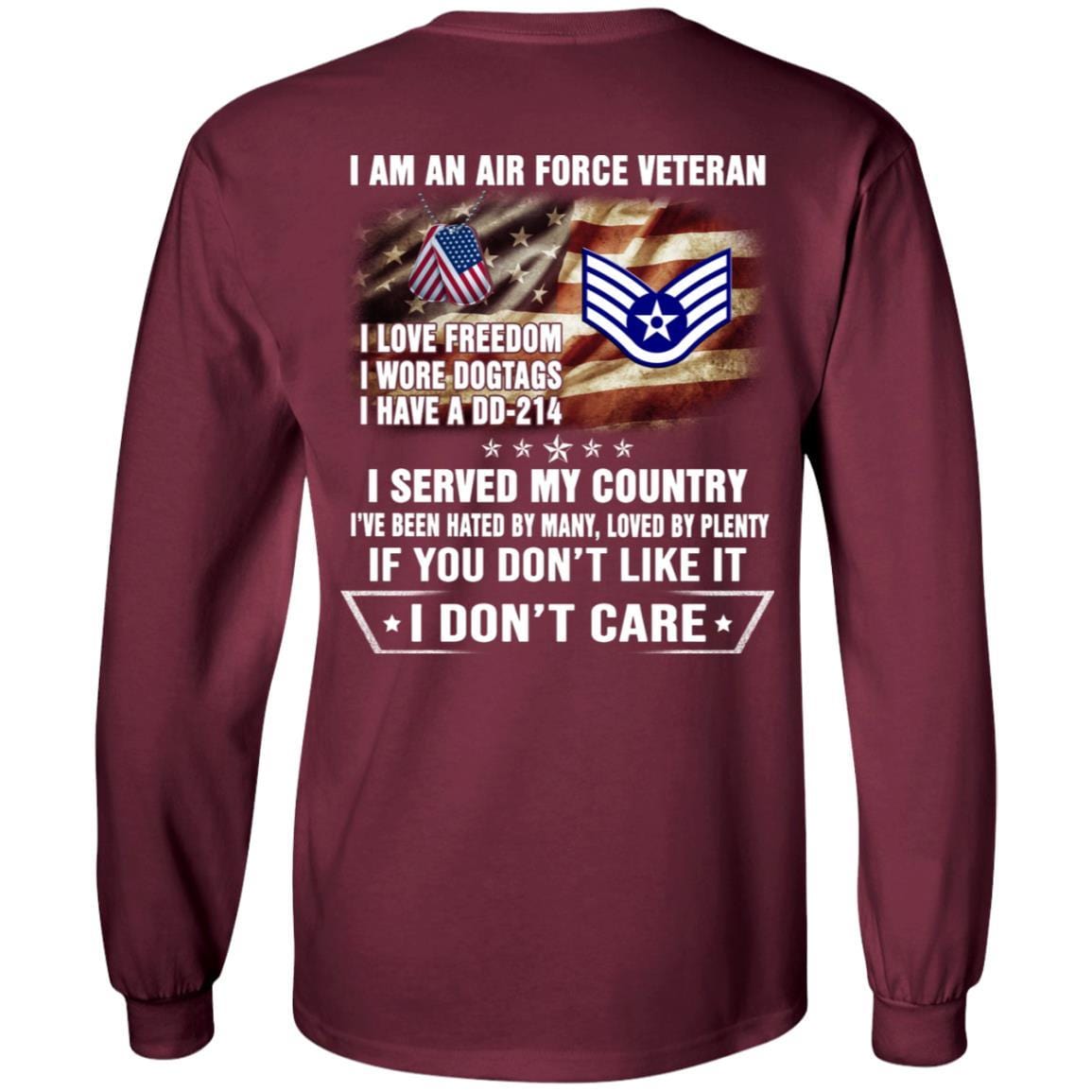 I Am An Air Force E-5 Staff Sergeant SSgt E5 Noncommissioned Officer Ranks AF Rank Veteran T-Shirt On Back-TShirt-USAF-Veterans Nation