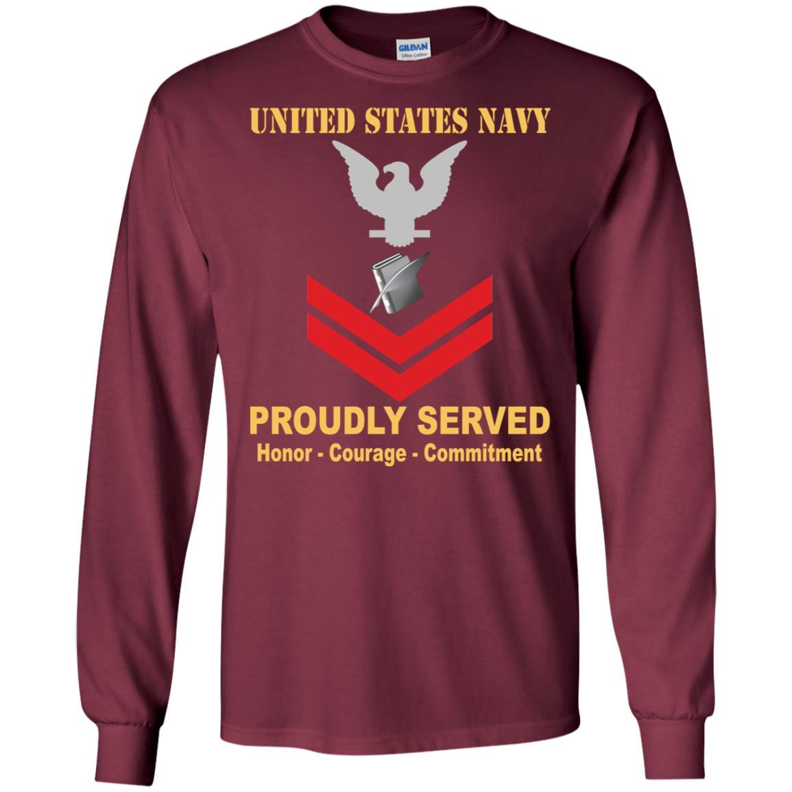 Navy Personnel Specialist Navy PS E-5 Rating Badges Proudly Served T-Shirt For Men On Front-TShirt-Navy-Veterans Nation