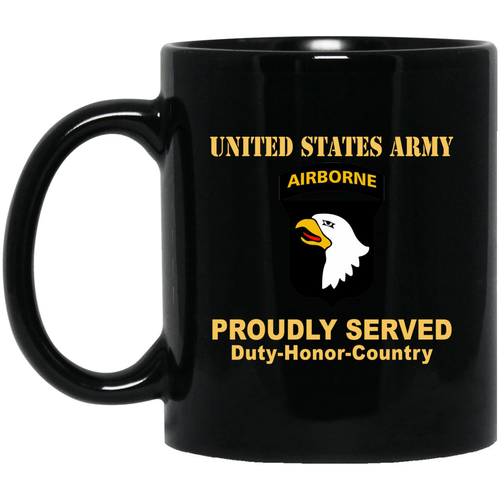 US ARMY 101ST AIRBORNE DIVISION - 11 oz - 15 oz Black Mug-Mug-Army-CSIB-Veterans Nation