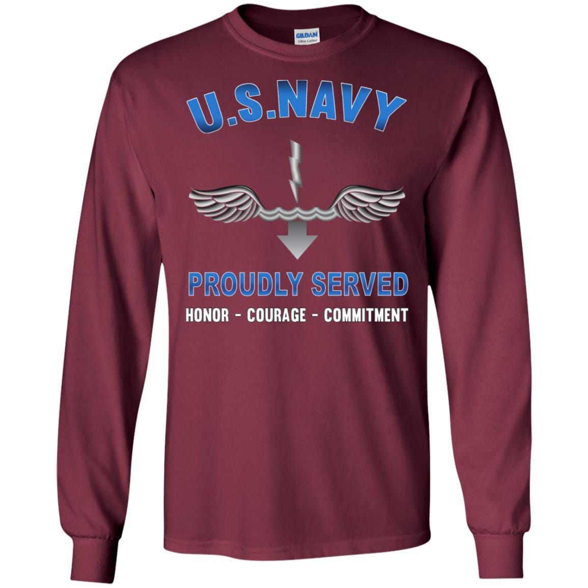 Navy Antisubmarine Warfare Technician Navy AX - Proudly Served T-Shirt For Men On Front-TShirt-Navy-Veterans Nation