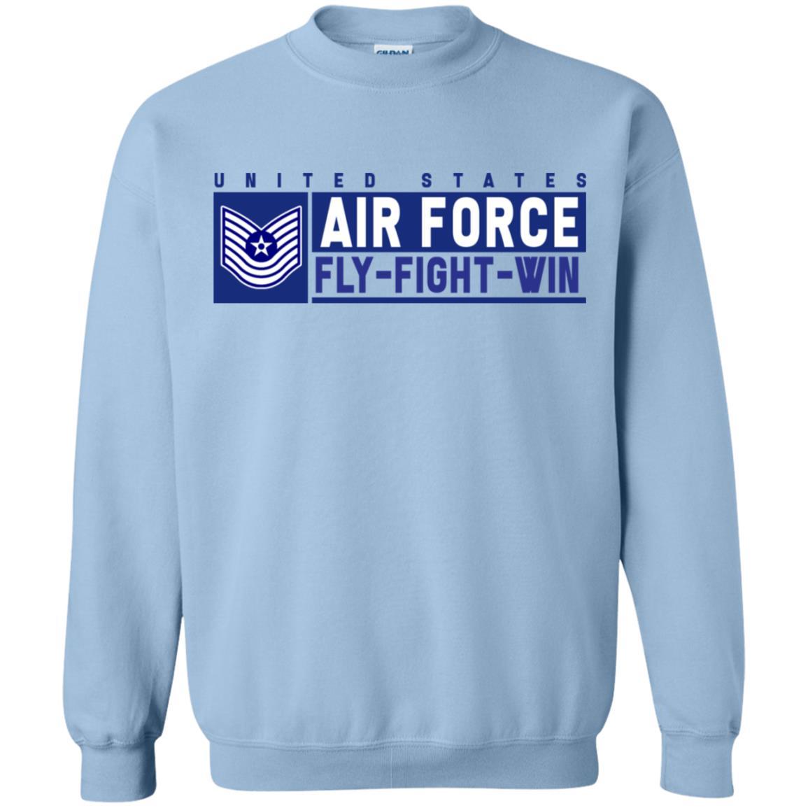 US Air Force E-7 Master Sergeant Old Style Fly - Fight - Win Long Sleeve - Pullover Hoodie-TShirt-USAF-Veterans Nation