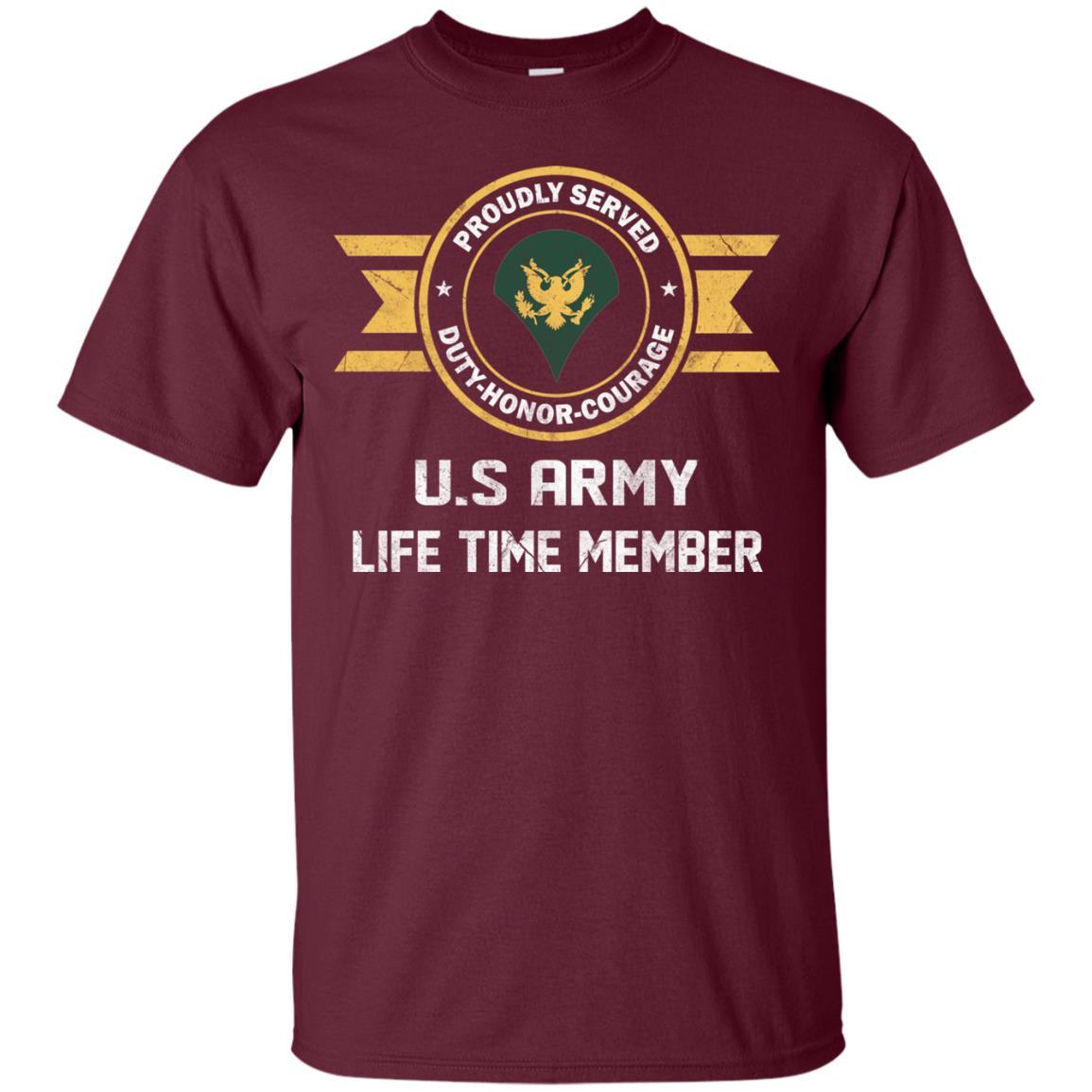 Life Time Member - US Army E-4 SPC E4 Specialist Ranks Men T Shirt On Front-TShirt-Army-Veterans Nation