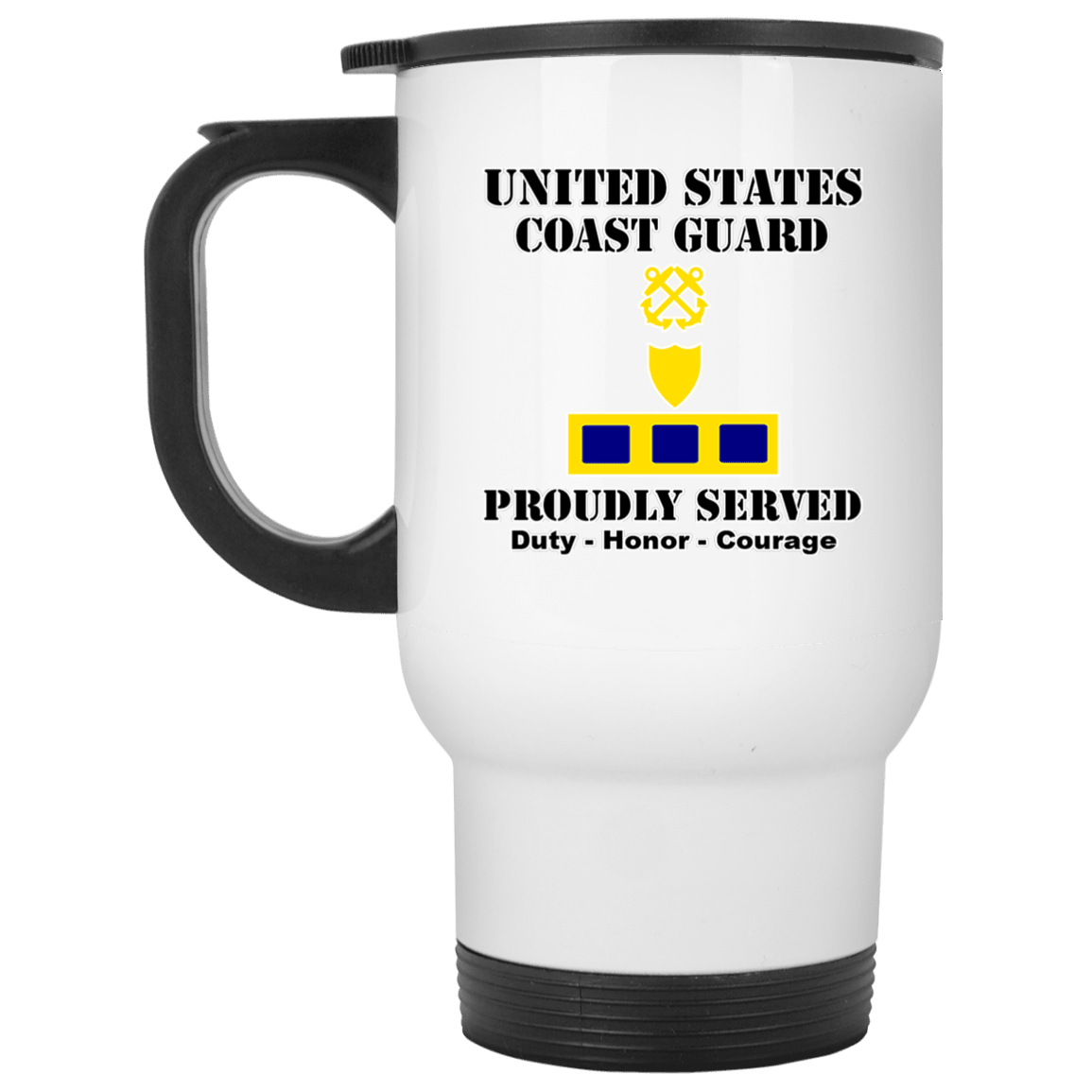 US Coast Guard W-2 Chief Warrant Officer 2 W2 CWO-2 Chief Warrant Officer White Coffee Mug - Stainless Travel Mug-Mug-USCG-Officer-Veterans Nation