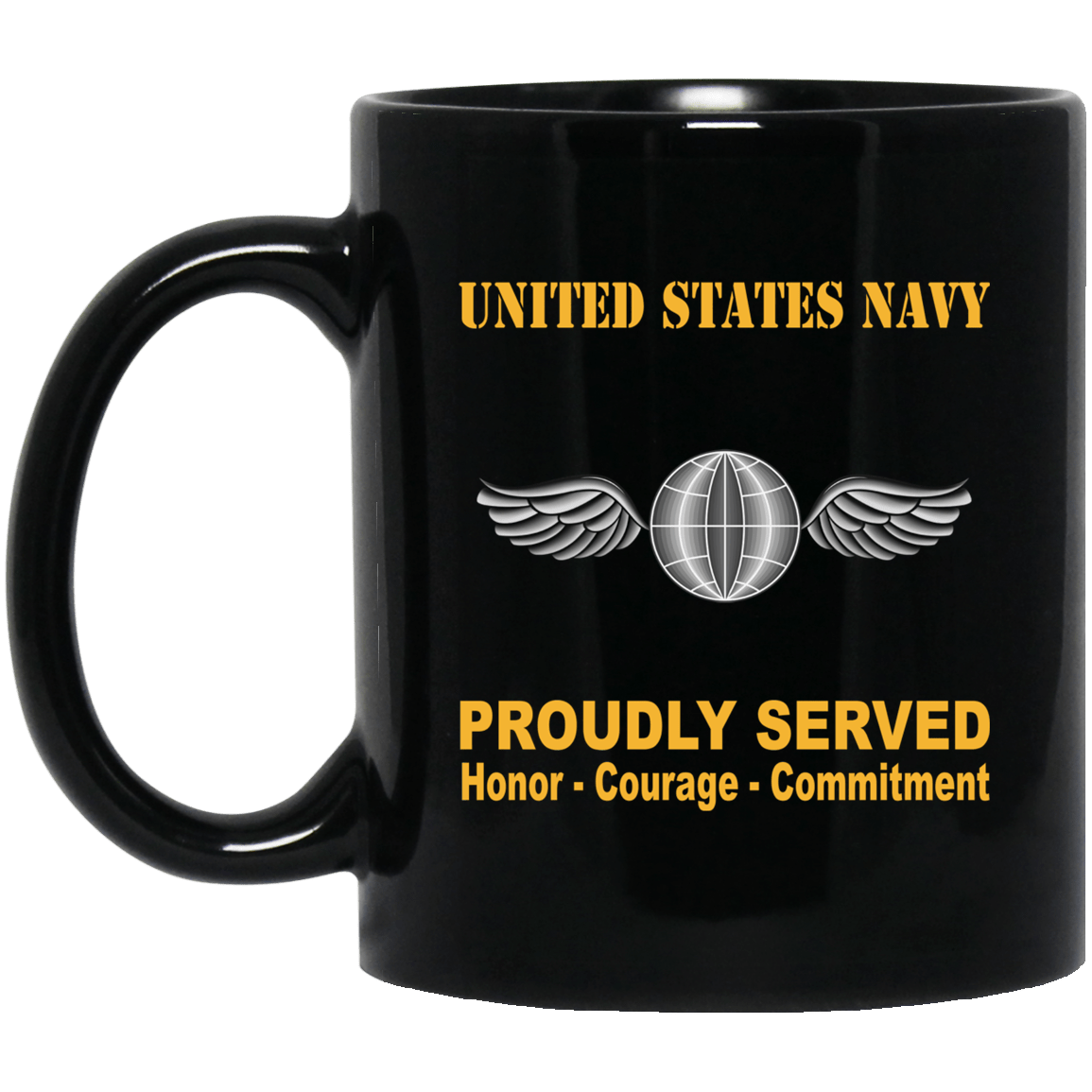 Navy Aviation Electricians Mate Navy AE Proudly Served Black Mug 11 oz - 15 oz-Mug-Navy-Rate-Veterans Nation