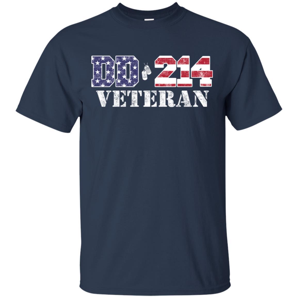 T-Shirt "DD 214 Army Veteran" On Front-TShirt-Army-Veterans Nation