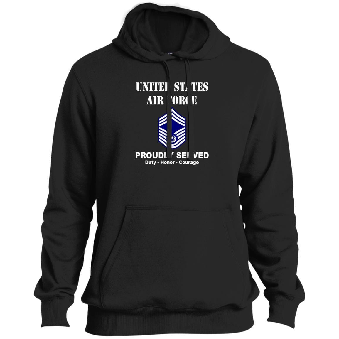 US Air Force E-9 Chief Master Sergeant Of The Air Force E9 CMSAF Noncommissioned Officer (Special) Ranks T shirt Sport-Tek Tall Pullover Hoodie - T-Shirt-TShirt-USAF-Veterans Nation