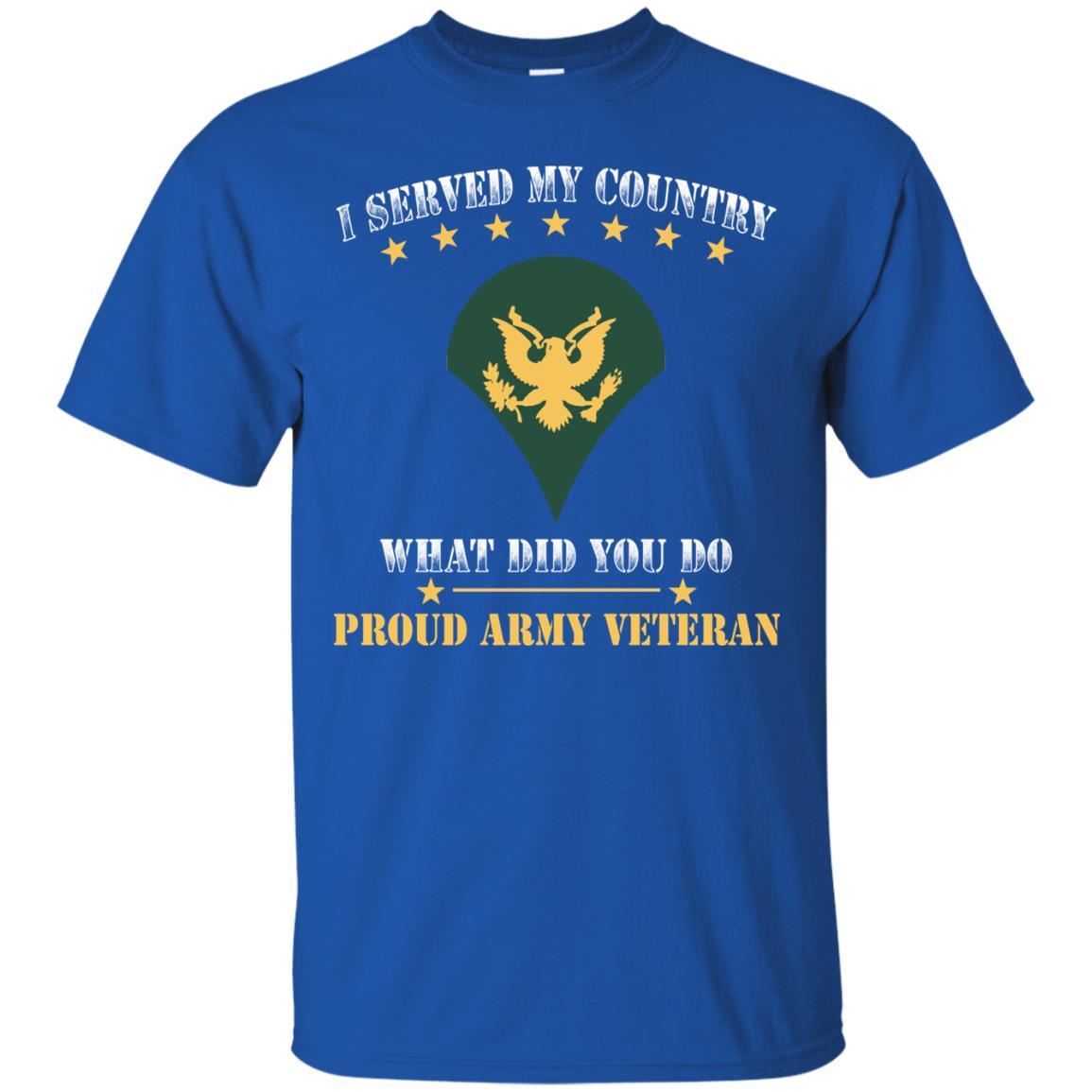 US Army E-4 SPC E4 Specialist Ranks Men Front T Shirt - Proud US Army Veteran-TShirt-Army-Veterans Nation