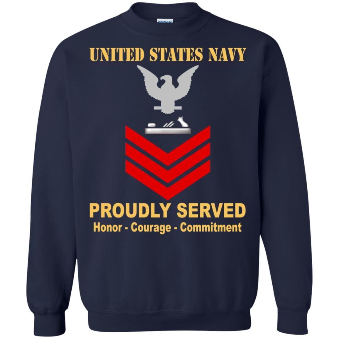 Navy Patternmaker Navy PM E-6 Rating Badges Proudly Served T-Shirt For Men On Front-TShirt-Navy-Veterans Nation