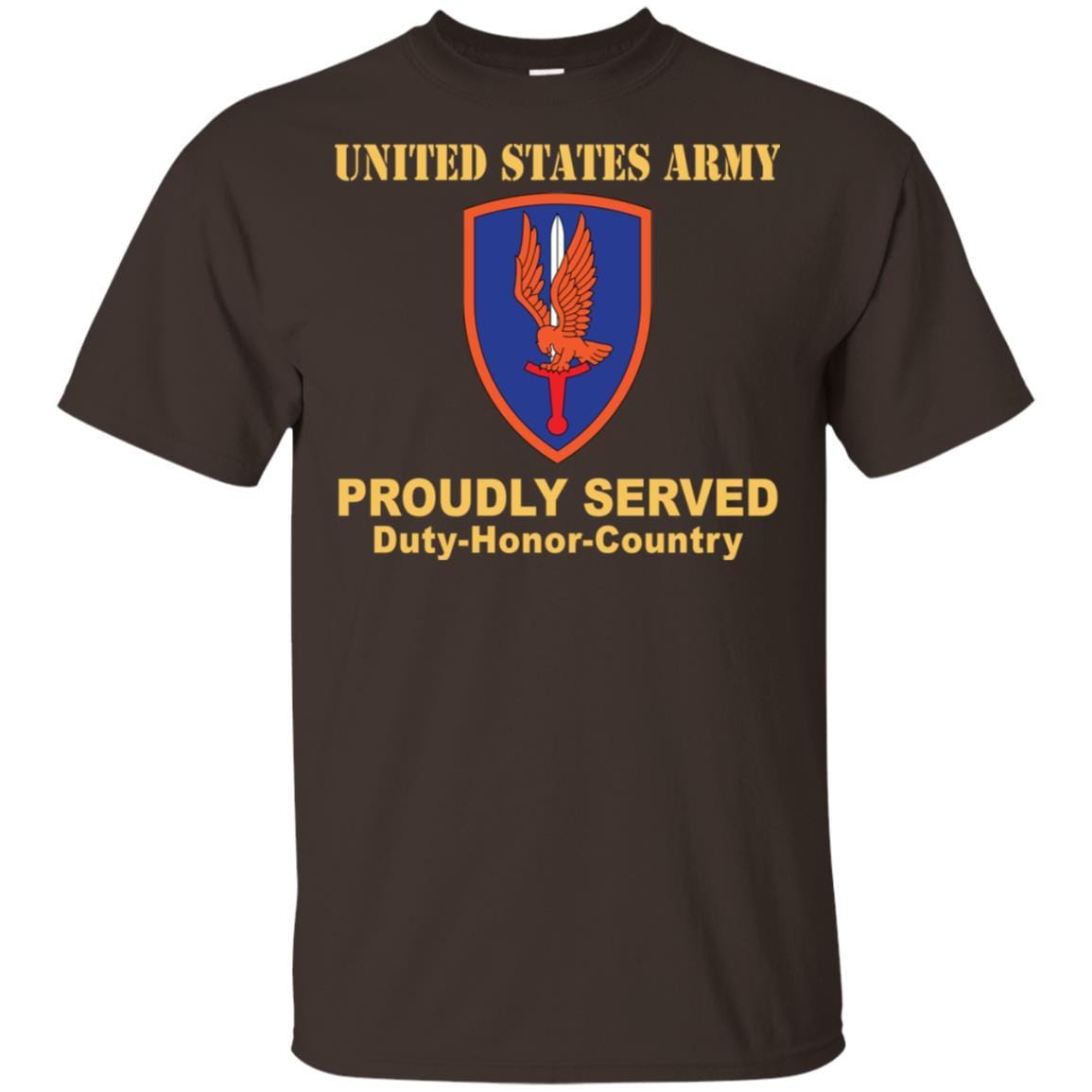 US ARMY 1ST AVIATION BRIGADE- Proudly Served T-Shirt On Front For Men-TShirt-Army-Veterans Nation