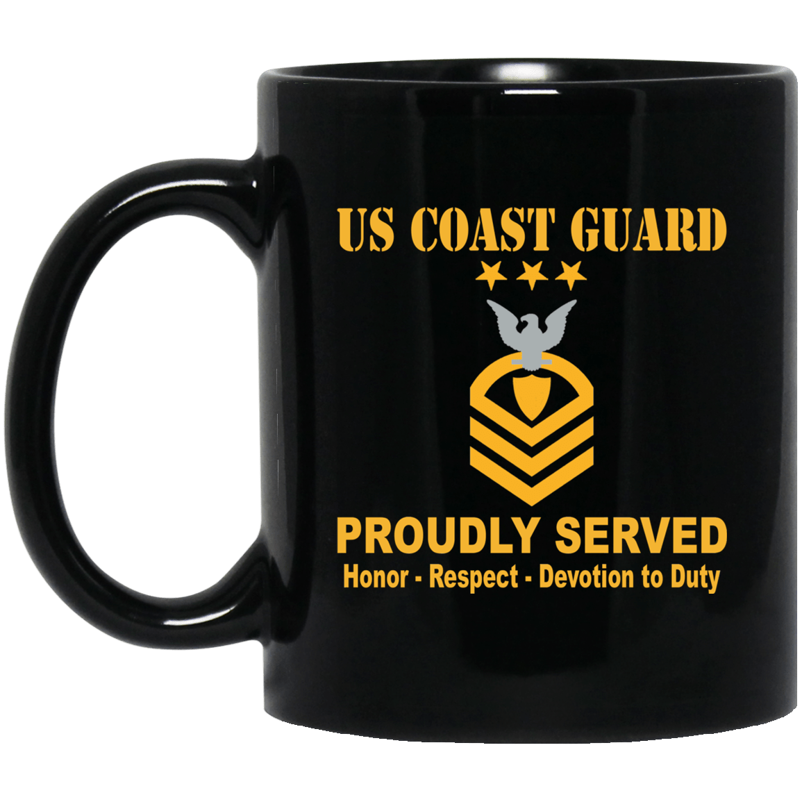 US Coast Guard E-9 Master Chief Petty Officer Of The Coast Guard E9 MCPOC Chief Petty Officer 11 oz - 15 oz Black Mug-Mug-USCG-Collar-Veterans Nation