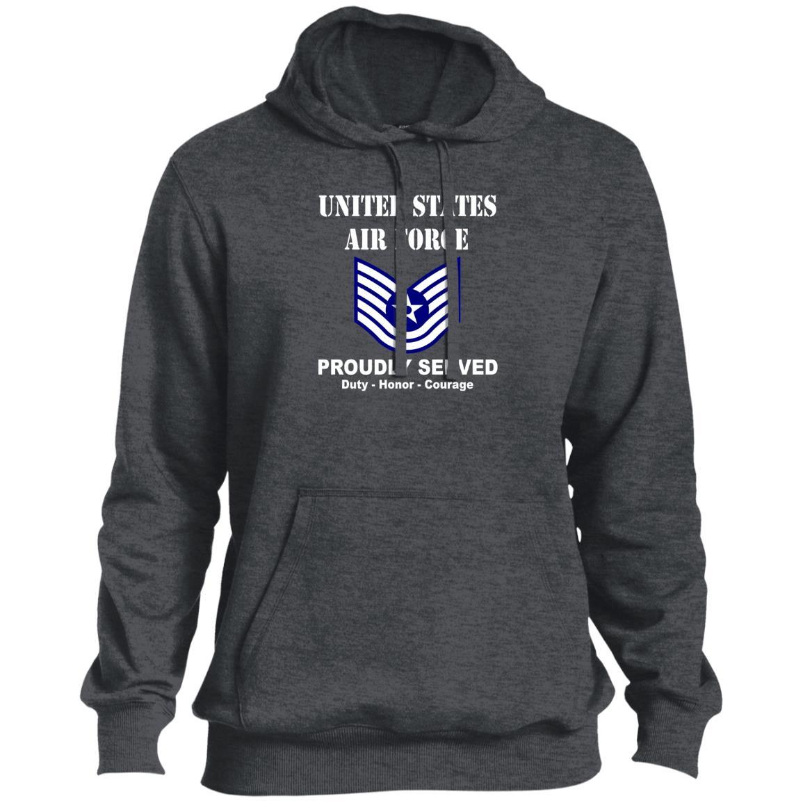 US Air Force E-6 Technical Sergeant TSgt E6 Noncommissioned Officer Ranks T shirt Sport-Tek Tall Pullover Hoodie - T-Shirt-TShirt-USAF-Veterans Nation