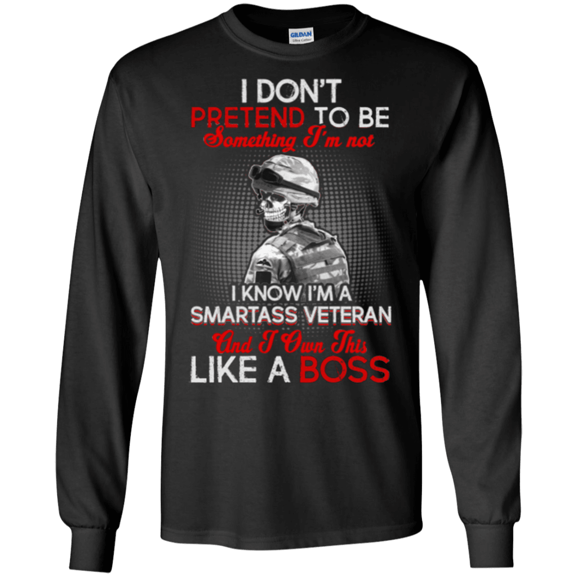 Military T-Shirt "Smartass Veteran Like a Boss"-TShirt-General-Veterans Nation