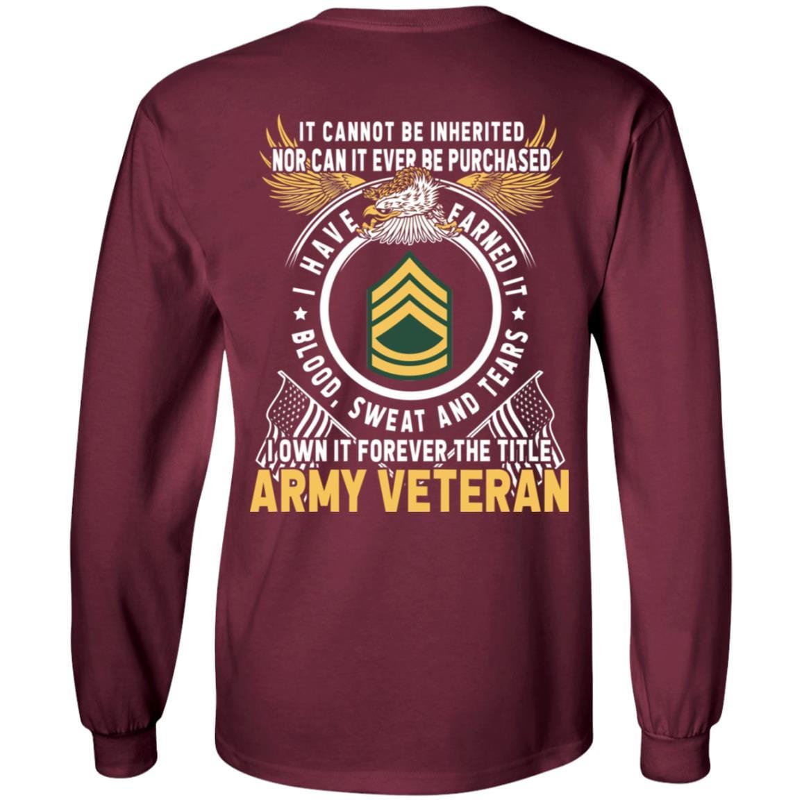 US Army E-7 Sergeant First Class E7 SFC Noncommissioned Officer Ranks T-Shirt For Men On Back-TShirt-Army-Veterans Nation