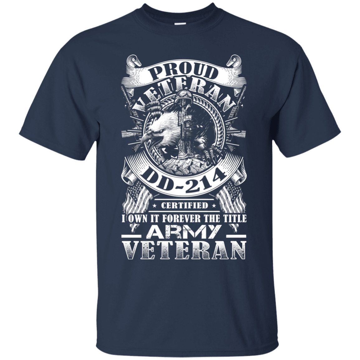 Proud Army Veteran DD214 Front T Shirts-TShirt-Army-Veterans Nation