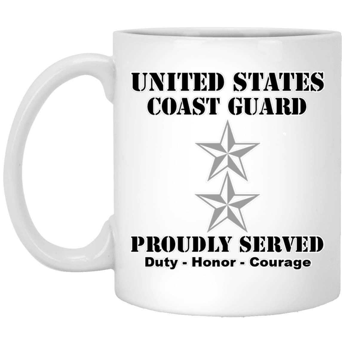 US Coast Guard O-8 Rear Admiral O8 RADM Flag Officer Ranks White Coffee Mug - Stainless Travel Mug-Mug-USCG-Officer-Veterans Nation