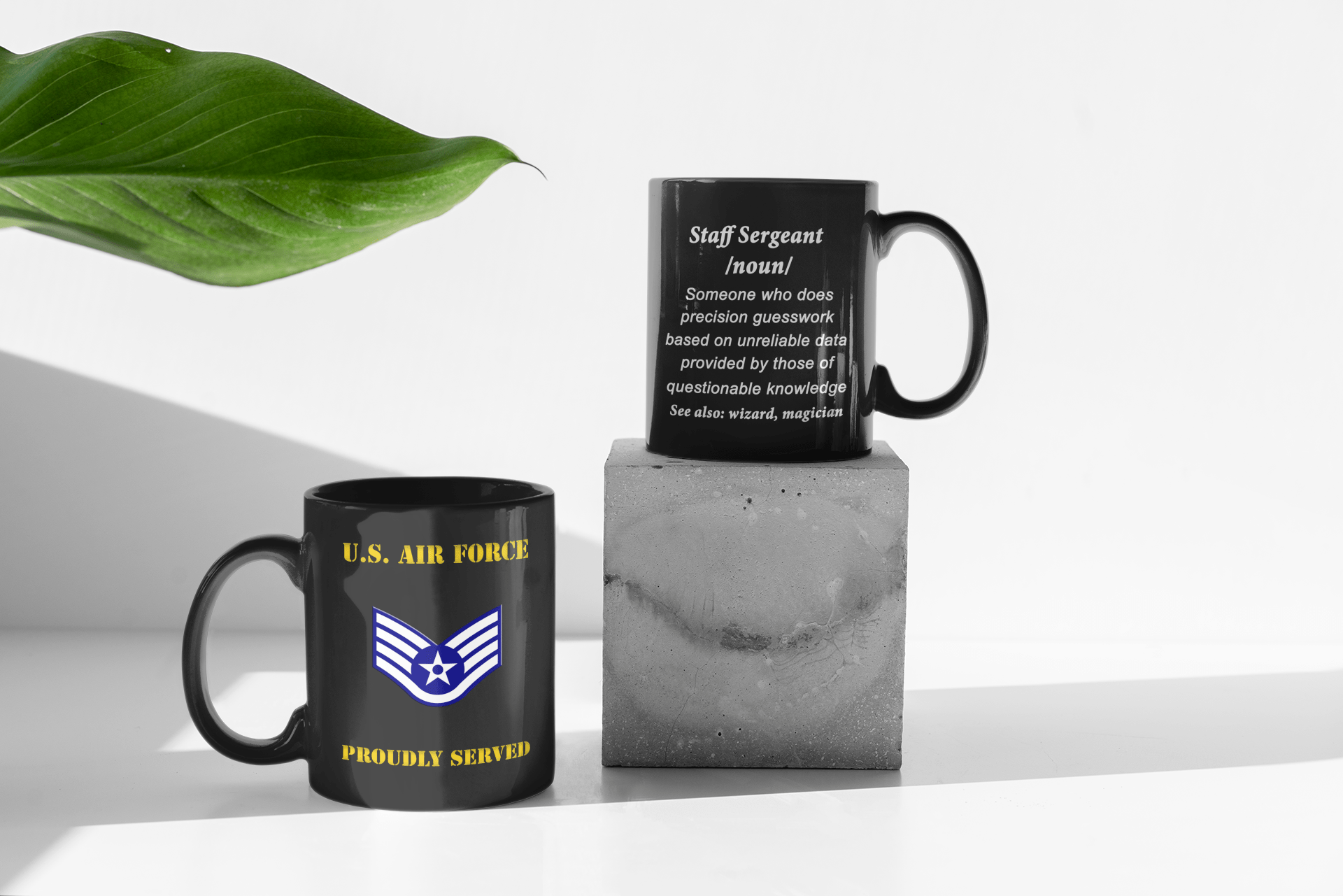 USAF E-5 Staff Sergeant Definition 11 oz. Black Mug-Mug-USAF-Ranks-Veterans Nation