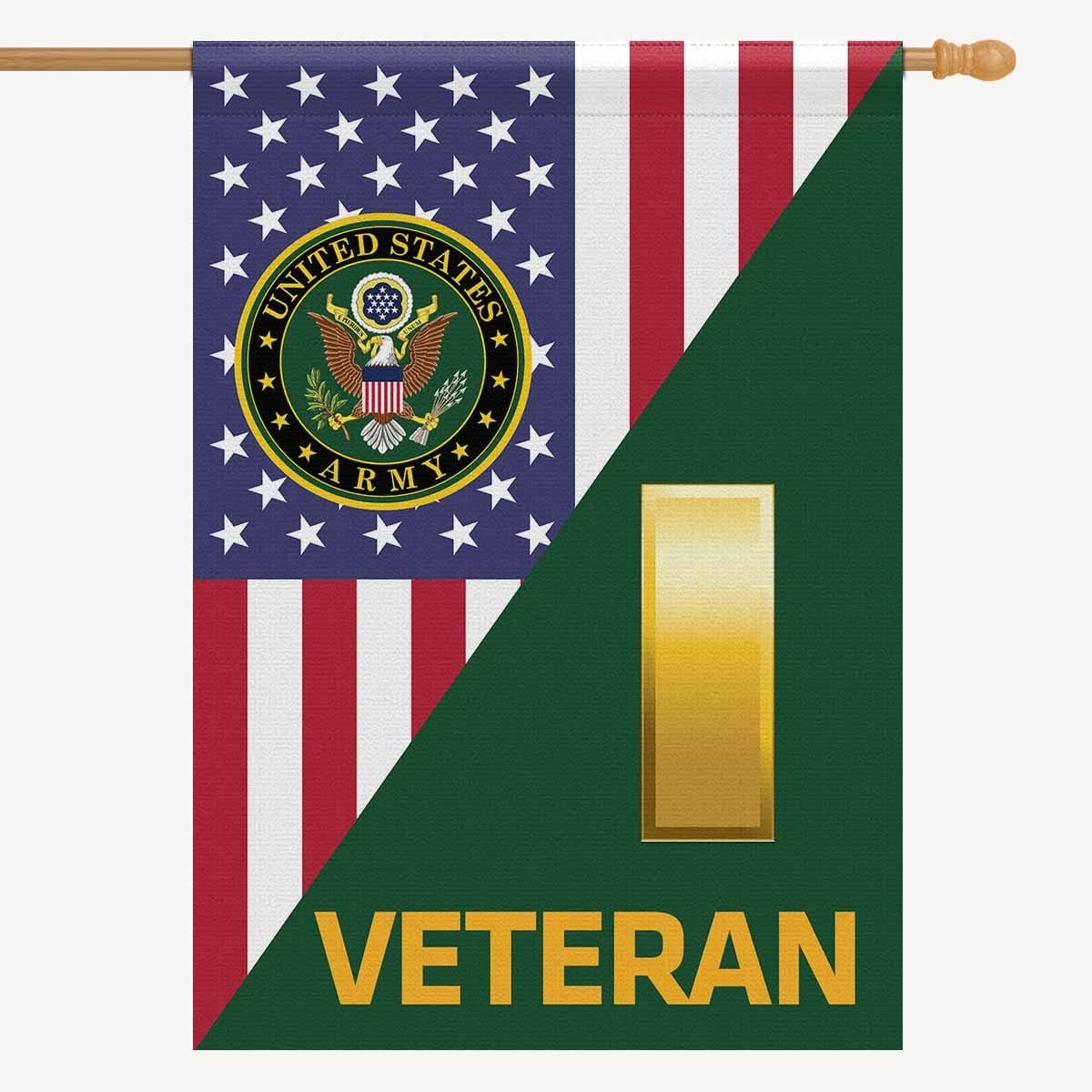 US Army O-1 Second Lieutenant O1 2LT Veteran House Flag 28 Inch x 40 Inch 2-Side Printing-HouseFlag-Army-Ranks-Veterans Nation