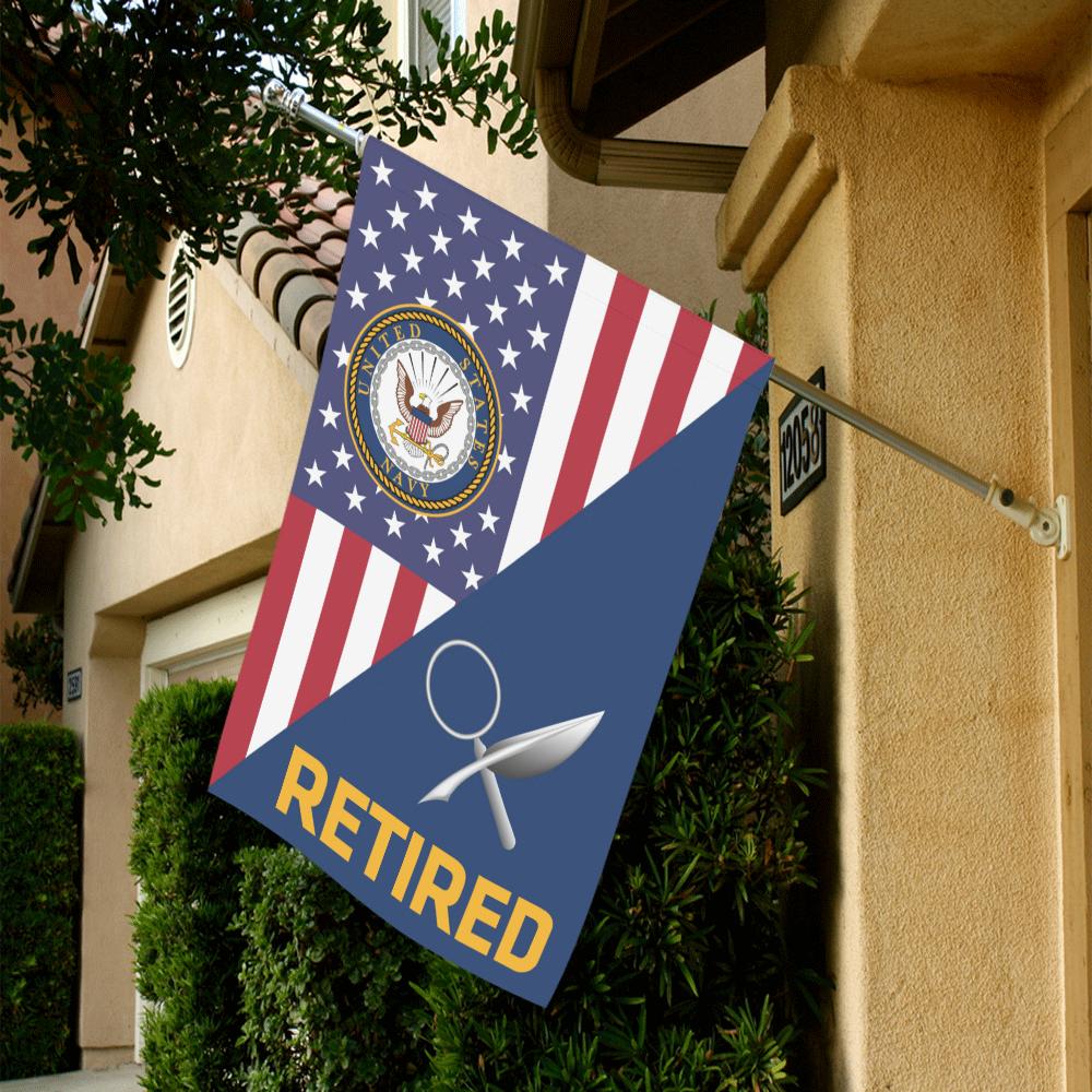 US Navy Intelligence Specialist Navy IS Retired House Flag 28 inches x 40 inches Twin-Side Printing-HouseFlag-Navy-Rate-Veterans Nation