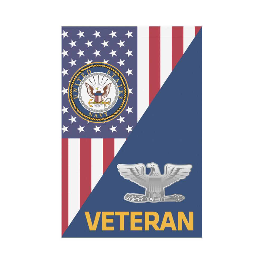 US Navy O-6 Captain O6 CAPT Senior Officer Veteran Garden Flag/Yard Flag 12 inches x 18 inches Twin-Side Printing-GDFlag-Navy-Officer-Veterans Nation