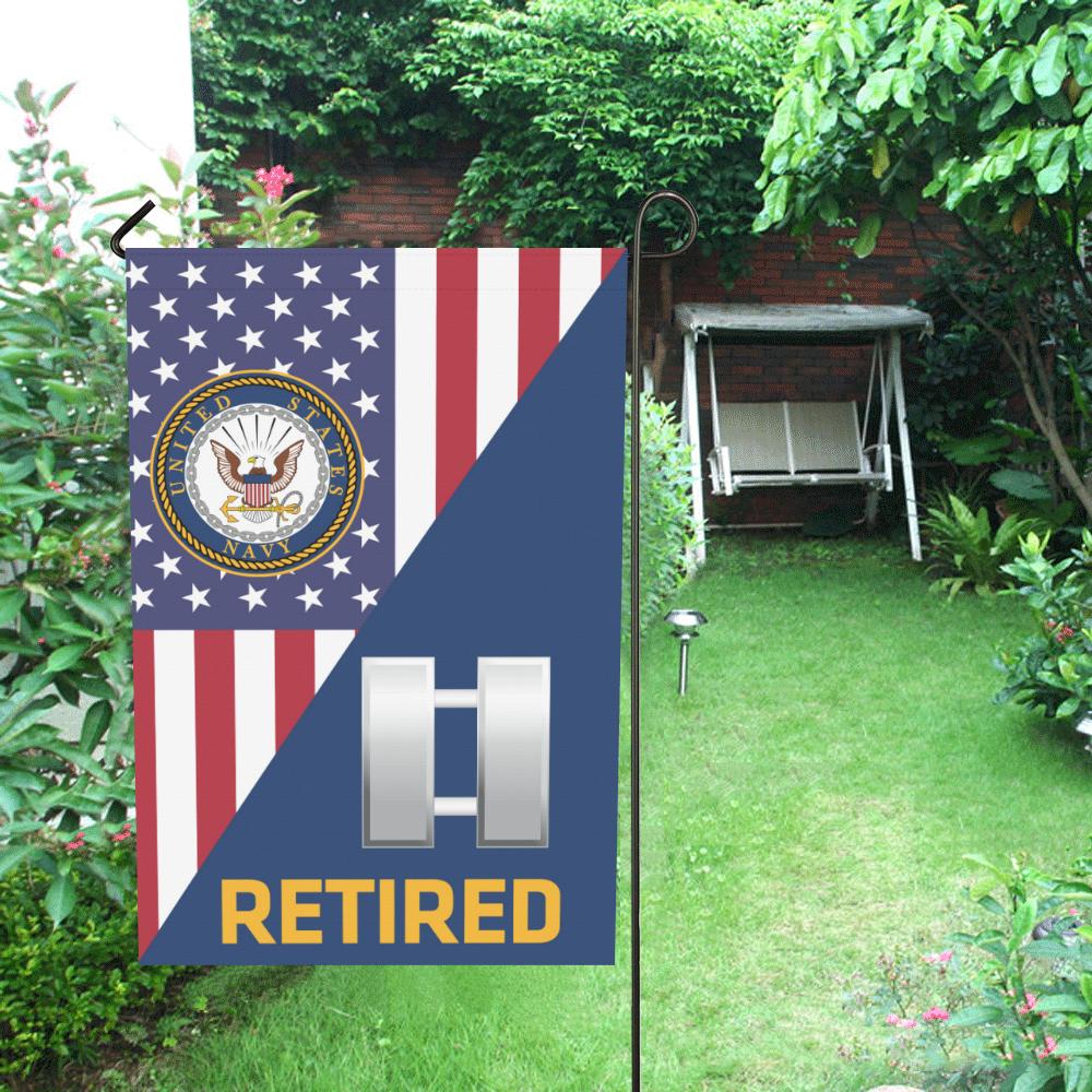 US Navy O-3 Lieutenant O3 LT Junior Officer Retired Garden Flag/Yard Flag 12 inches x 18 inches Twin-Side Printing-GDFlag-Navy-Officer-Veterans Nation