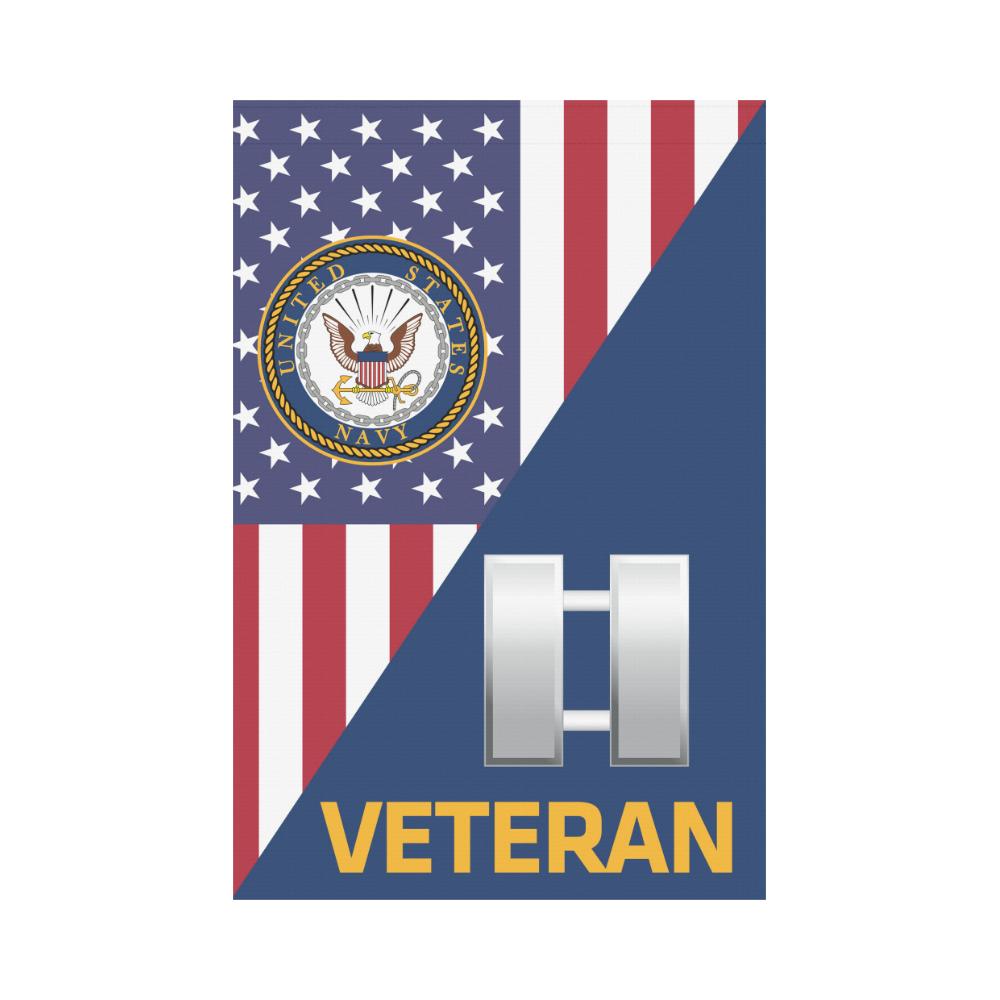 US Navy O-3 Lieutenant O3 LT Junior Officer Veteran Garden Flag/Yard Flag 12 inches x 18 inches Twin-Side Printing-GDFlag-Navy-Officer-Veterans Nation