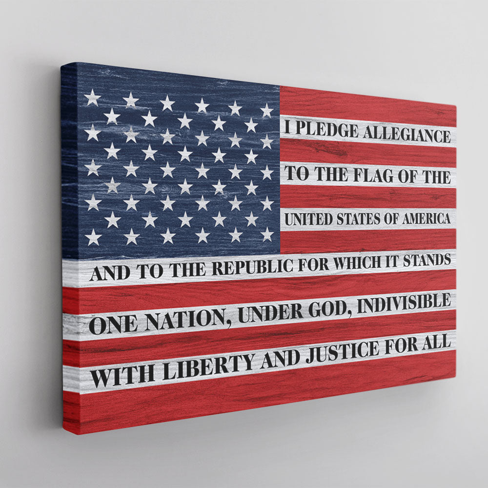 US Military, I Pledge Allegiance To The Flag Canvas 1.5in Frame-Housewares-Veterans Nation