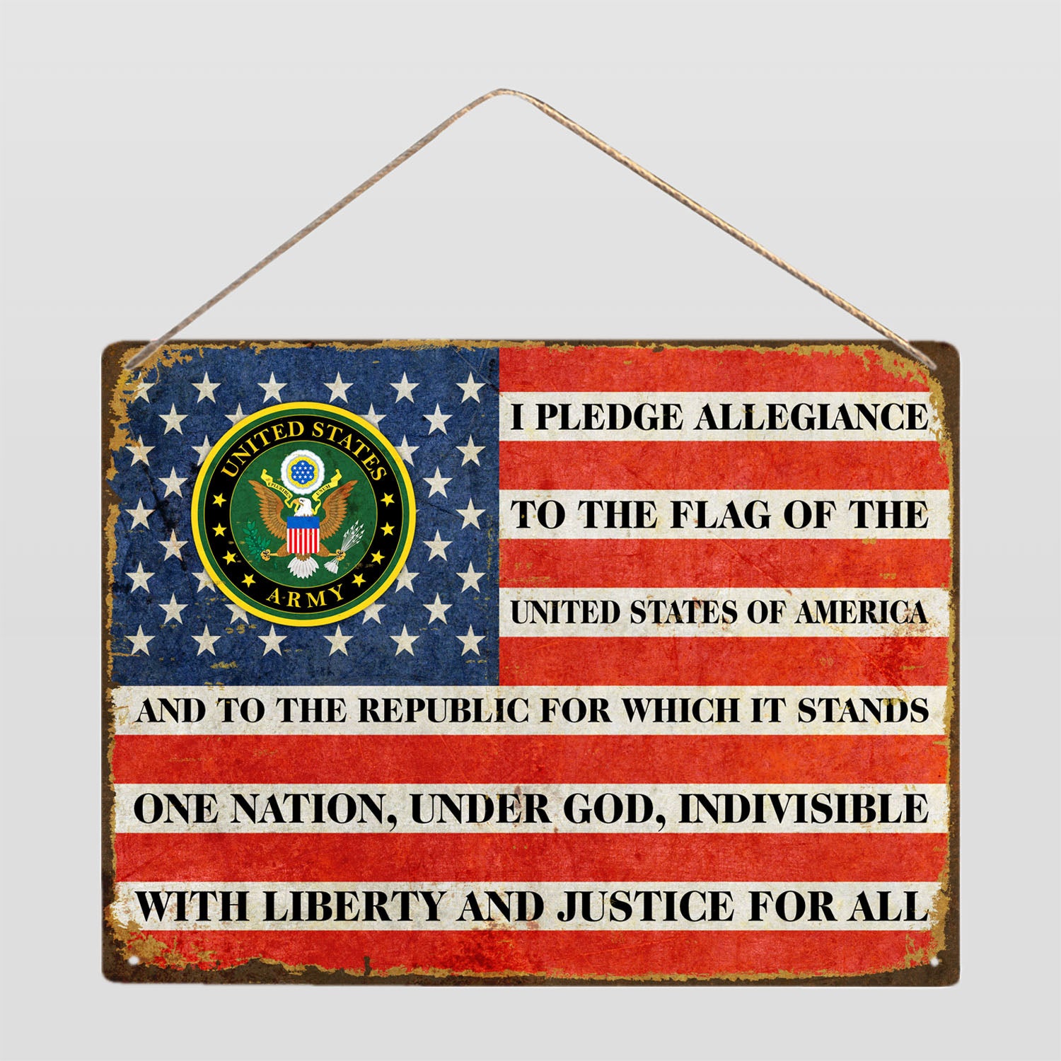 US Military, I Pledge Allegiance To The Flag Metal Sign-MetalSign-AllBranch-Veterans Nation