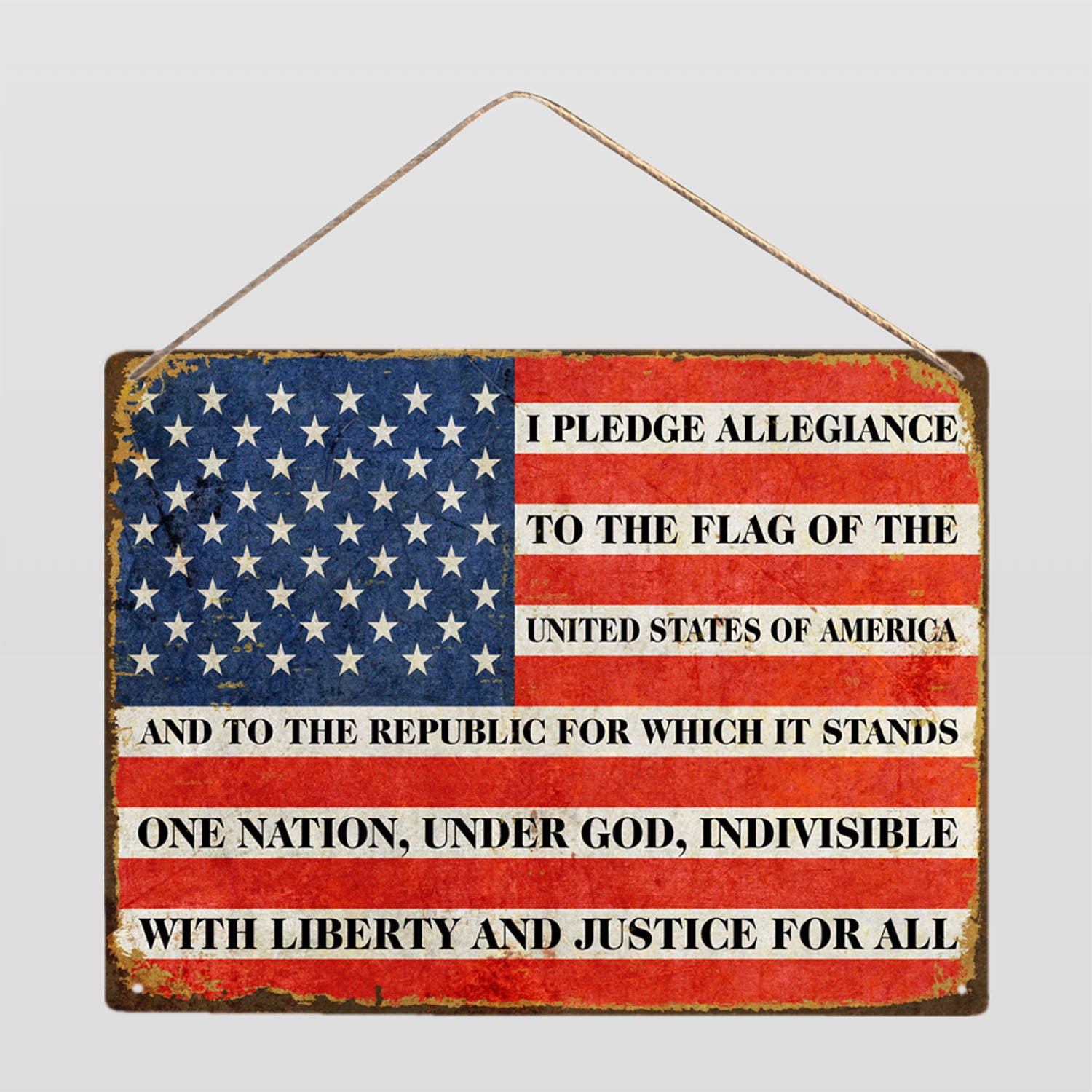 US Military, I Pledge Allegiance To The Flag Metal Sign-MetalSign-AllBranch-Veterans Nation