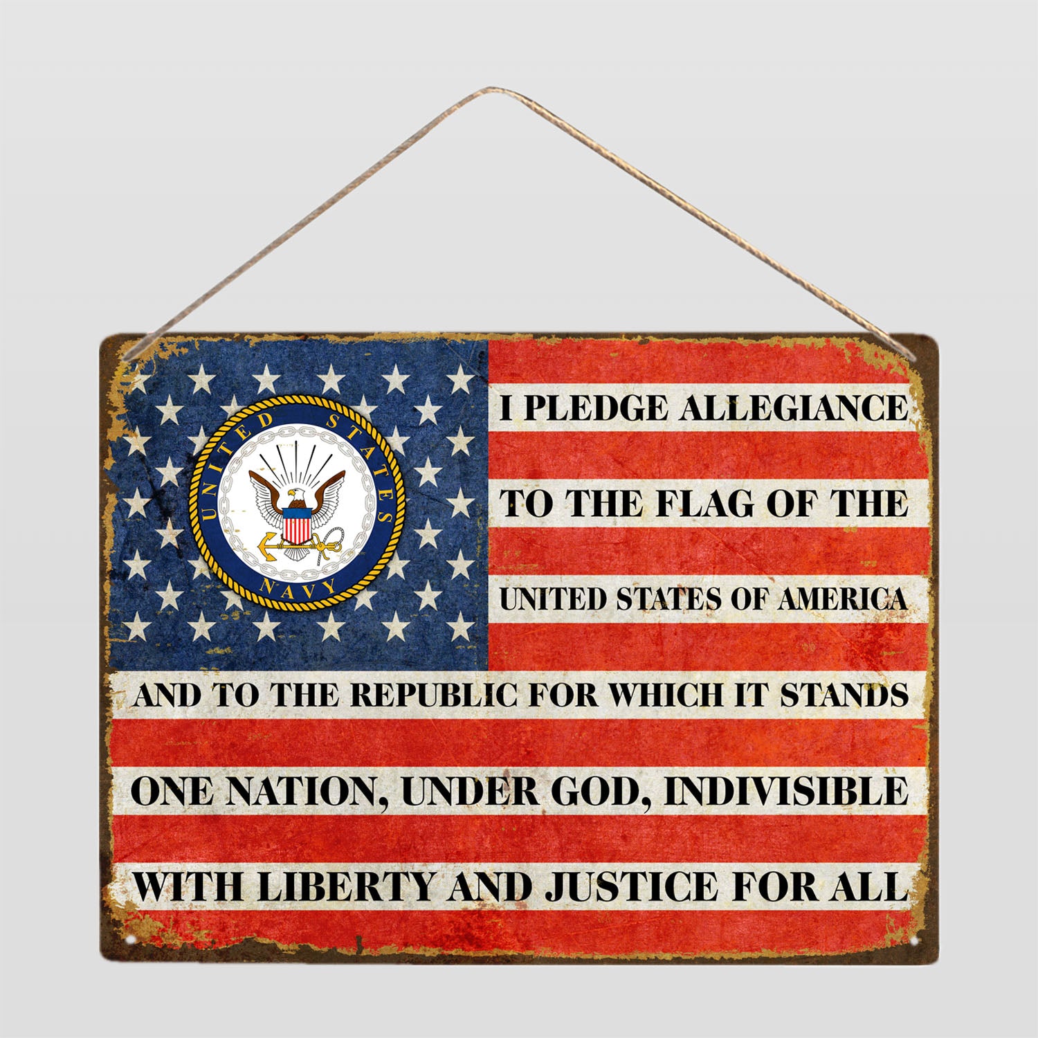 US Military, I Pledge Allegiance To The Flag Metal Sign-MetalSign-AllBranch-Veterans Nation