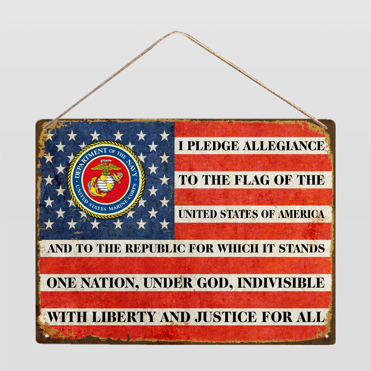 US Military, I Pledge Allegiance To The Flag Metal Sign-MetalSign-AllBranch-Veterans Nation