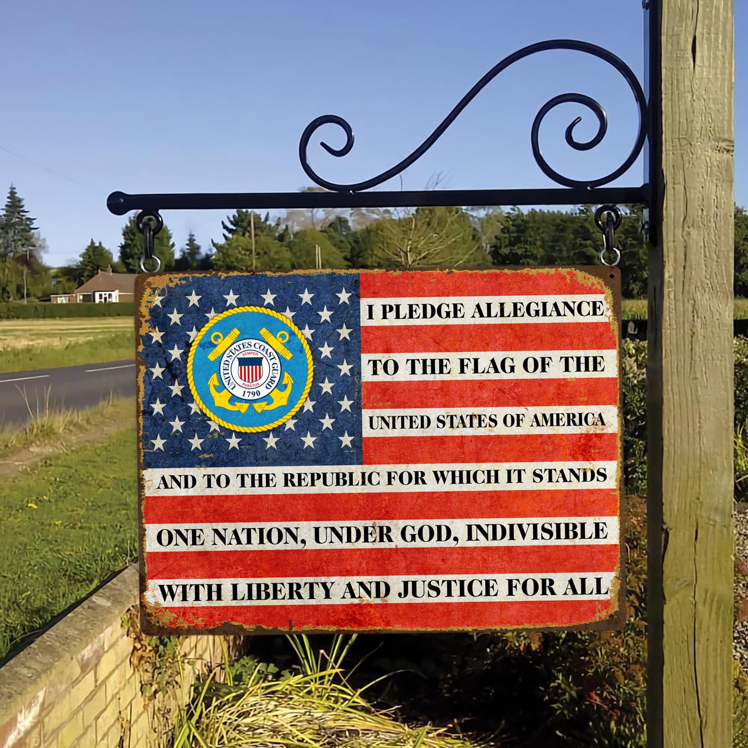 US Military, I Pledge Allegiance To The Flag Metal Sign-MetalSign-AllBranch-Veterans Nation