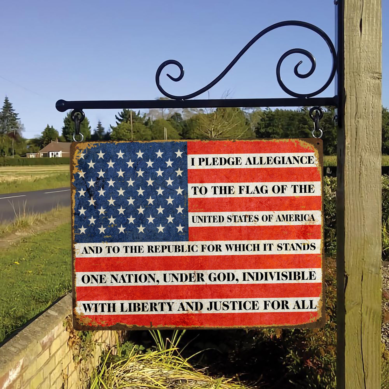 US Military, I Pledge Allegiance To The Flag Metal Sign-MetalSign-AllBranch-Veterans Nation