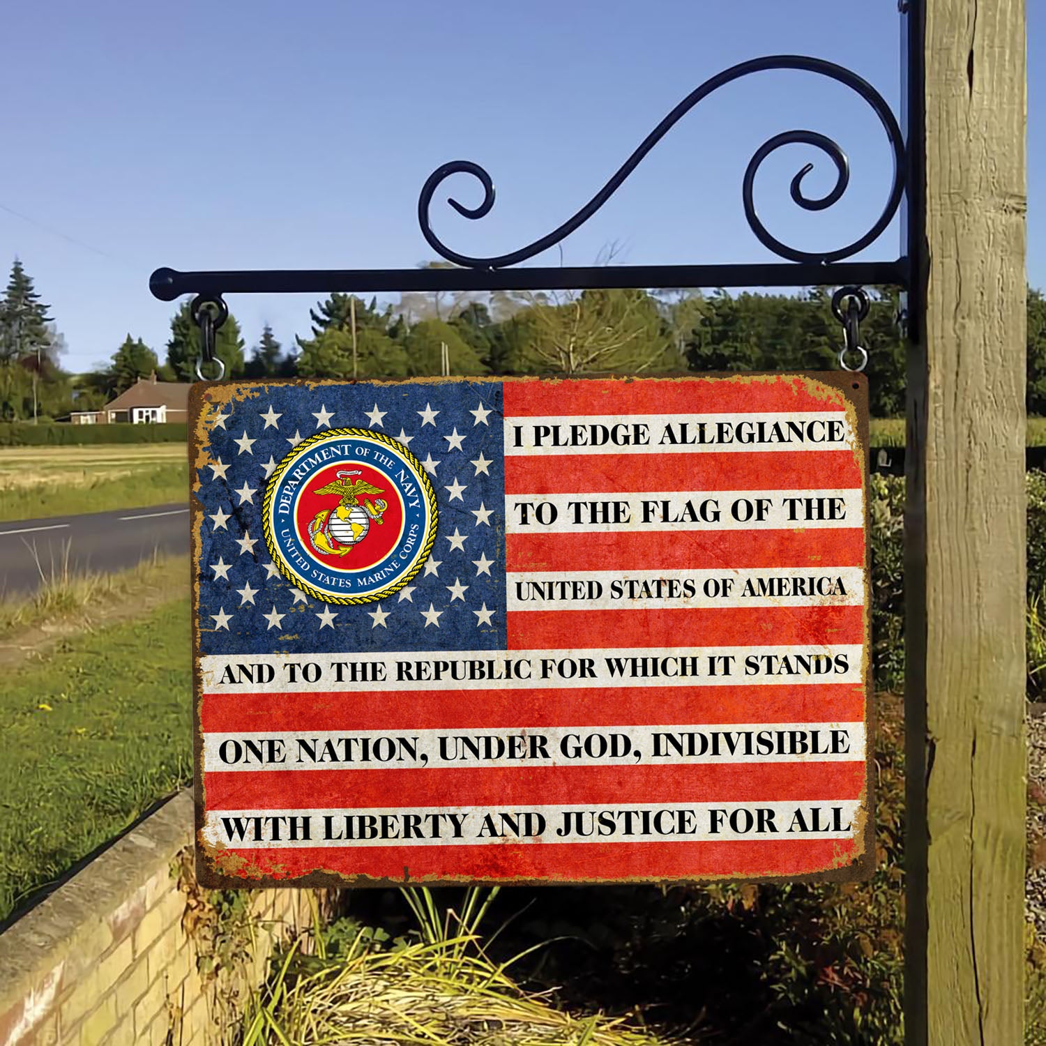 US Military, I Pledge Allegiance To The Flag Metal Sign-MetalSign-AllBranch-Veterans Nation