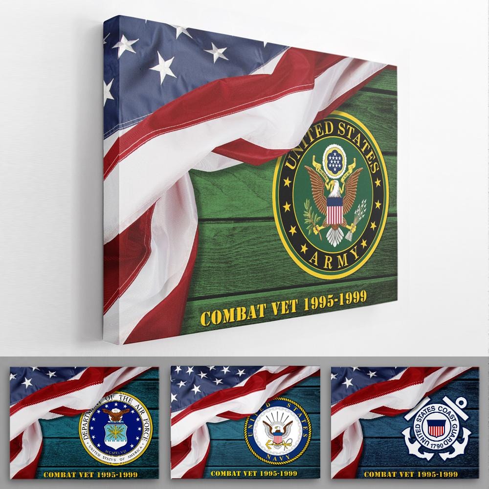 Personalized Canvas 1.5in Frame - USA Flag With Military Ranks/Insignia - Personalized Name & Ranks Wood Background-Canvas-Personalized-AllBranch-Veterans Nation