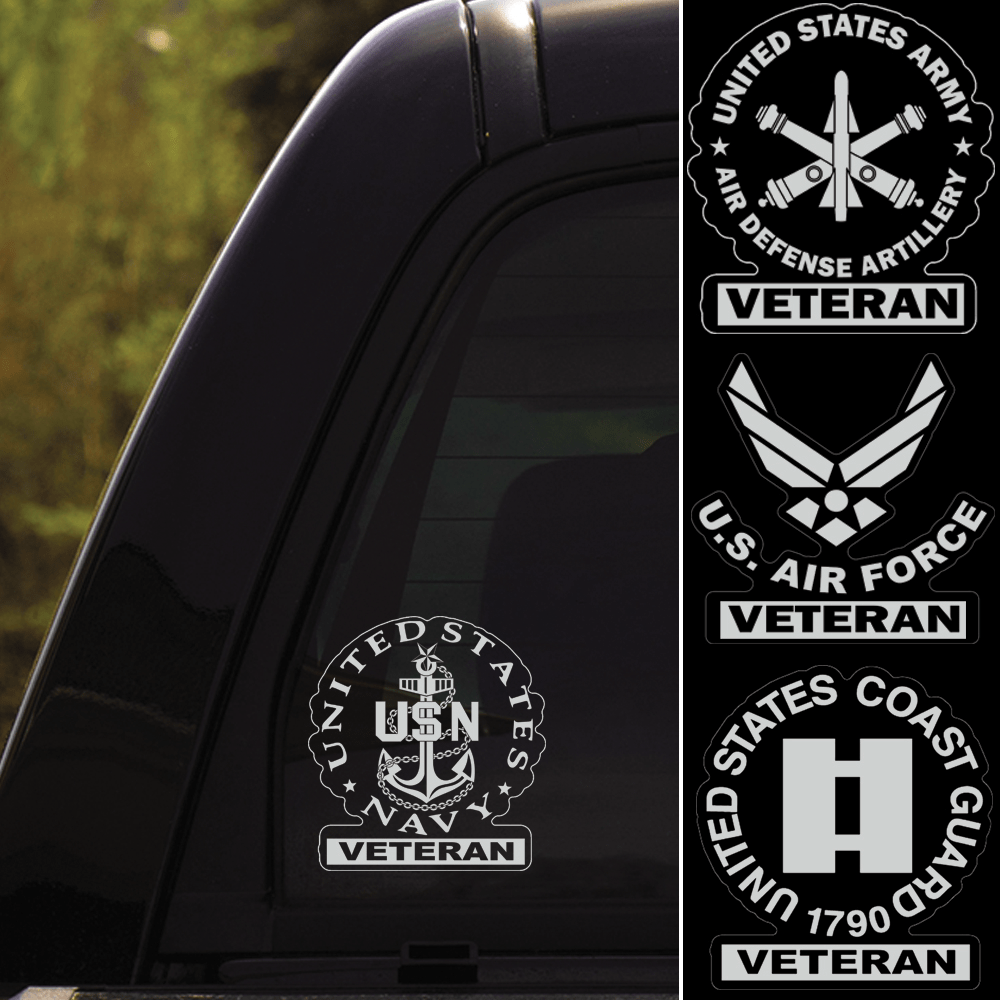 US Military Insignia Veteran Clear Stickers-Decal-AllBranch-Veterans Nation