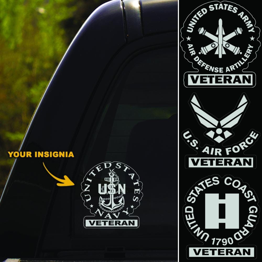 US Military Insignia Veteran Clear Stickers-Decal-AllBranch-Veterans Nation