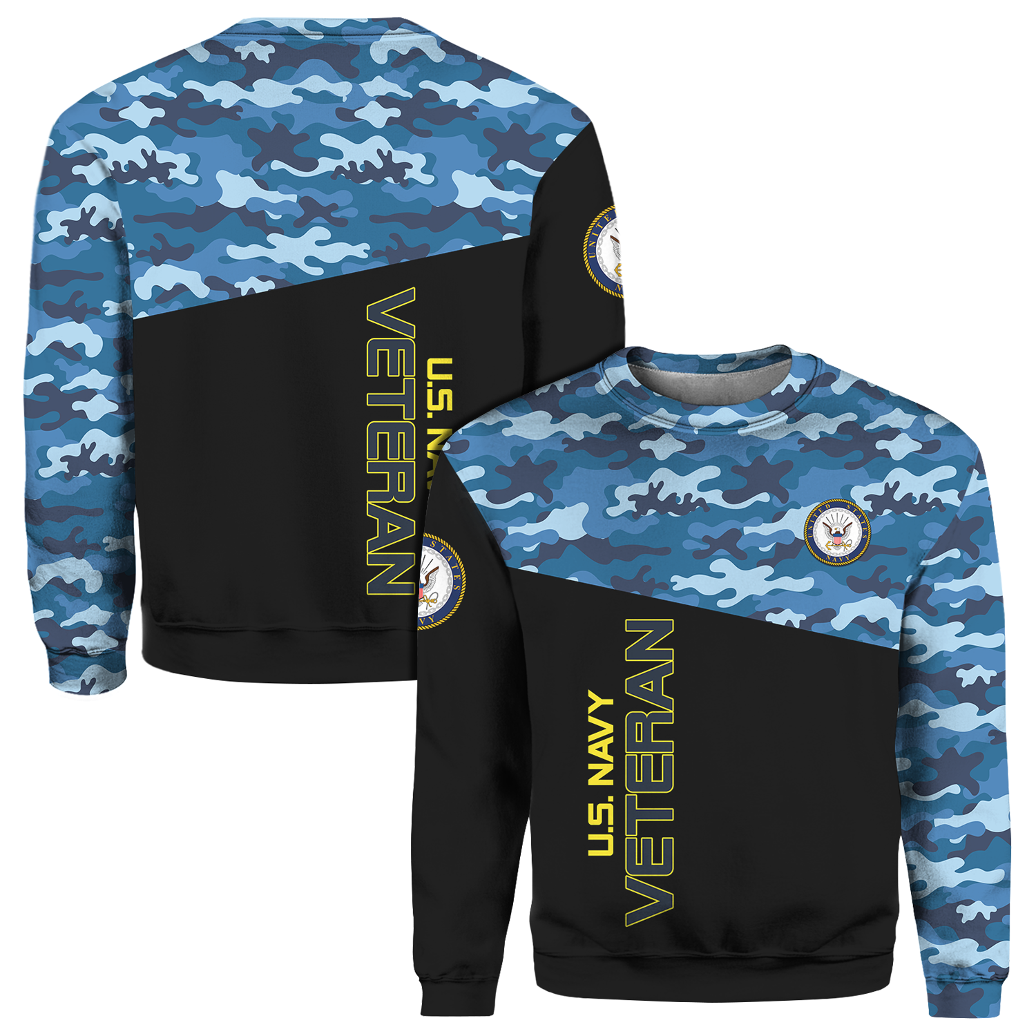 US Military Camo Uniform 3D All Over Prints Crewneck Sweatshirt-Full Printed Apparel-Veterans Nation